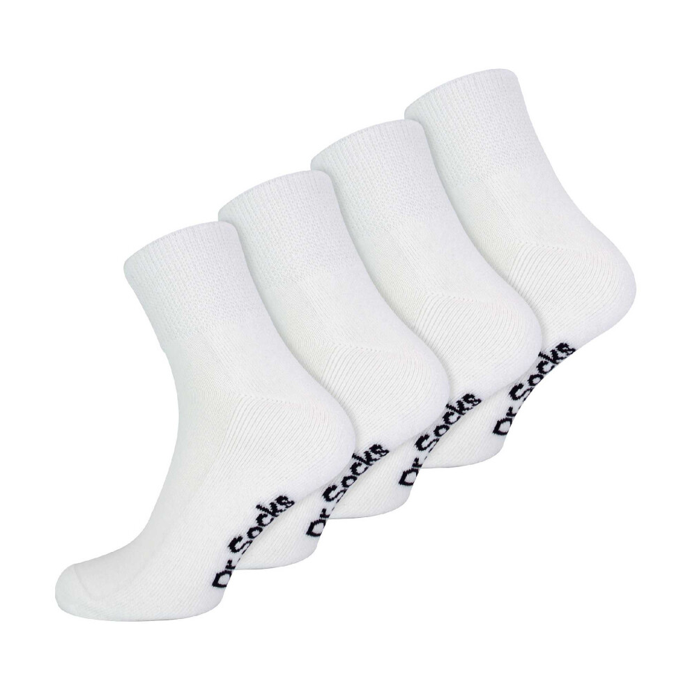 Dr.Socks Mens Bamboo Diabetic Ankle Socks Extra Wide Trainer Socks in Black & White - Image 4