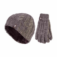 (S/M, Kitz) Heat Holders - Heat Holders - Winter Mütze und Handschuhe Set Damen | Gestrickt und Warm