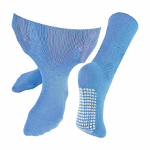 (Dec-14, Blau) Dr.Socks - Dr. Socks - Ödeme Socken Ohne Gummi mit Antirutsch Noppen | Bambus