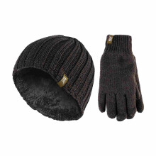 (L/XL, Khakigrün) Heat Holders - Heat Holders - Herren Fleece Gefüttert Thermomütze und Handschuh Set für Winter