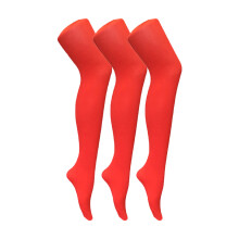 (L, Feuerrot) Sock Snob - 3er Pack Damen Strumpfhose 80 Den | Strumpfhose Blickdicht Matt | Sock Snob