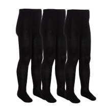 (7-8 Years, Schwarz) Sock Snob - 3er Pack Mädchen Bambus Strumpfhose für Schul | Einfache Strumpfhose | Sock Snob