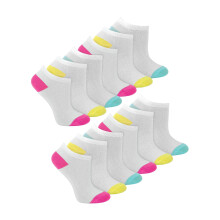 (30-36, Weiß) Sock Snob - 12er Pack Mädchen Sneaker Socken Kurz | Sock Snob | Baumwolle Socken Unsichtbar