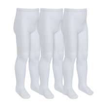 (2-3 Years, White) Sock Snob - 3 Pack Girls Soft Plain Bamboo School Tights