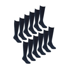 (27-30, Navy blau) Sock Snob - 12er Pack Mädchen Bambus Kniestrümpfe | Lange Schulsocken für Kinder | Sock Snob