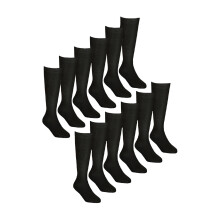 (9-12 K, Schwarz) Sock Snob - 12er Pack Mädchen Bambus Kniestrümpfe | Lange Schulsocken für Kinder | Sock Snob