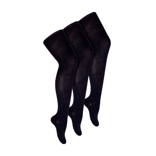 Sock Snob - 3er Pack Mädchen Baumwolle Blickdichte Strumpfhose für Schule | Sock Snob