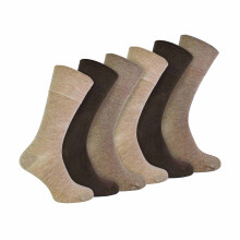 (6-11, Brown) IOMI - 6 Pack Mens Non Elastic Bamboo Diabetic Socks