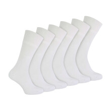 (6-11, White) IOMI - 6 Pack Mens Non Elastic Bamboo Diabetic Socks