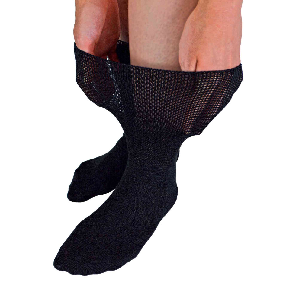Wackysox Black (6-8 A, ) Dr.socks - 1 Pack Extra Wide Bamboo Oedema Socks