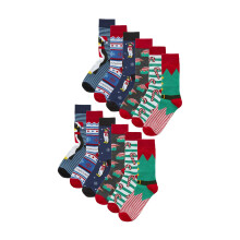 Sock Snob - 12 Paar Herren Weihnachtssocken Lustig | Neuheit Baumwolle Gemustert Socken Bunt