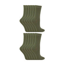 (30-36, Khaki) Sock Snob - 12er Pack Kinder Einfarbig Baumwolle Socken für Mädchen und Jungen | Sock Snob