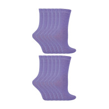 (30-36, Lila) Sock Snob - 12er Pack Kinder Einfarbig Baumwolle Socken für Mädchen und Jungen | Sock Snob
