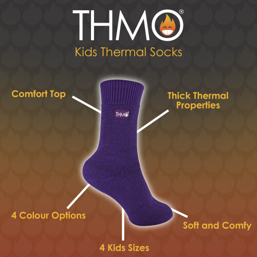(4-5, Navy) THMO - 1 Pack Kids Thermal Socks for Winter 2
