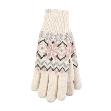 (S-M, Creme) Heat Holders - Gestrickte Wärmeisolierte Damenhandschuhe Für Den Winter
