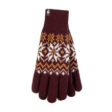 (M-L, Wein) Heat Holders - Gestrickte Wärmeisolierte Damenhandschuhe Für Den Winter