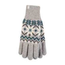 (S-M, Hellgrau) Heat Holders - Gestrickte Wärmeisolierte Damenhandschuhe Für Den Winter