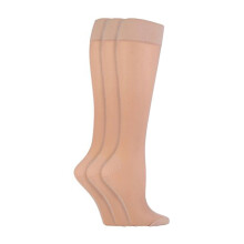 (04-Jul, Beige) IOMI - IOMI - 3er Pack Reisestrümpfe Damen | Extra Breite Kompressions Stützstrümpfe