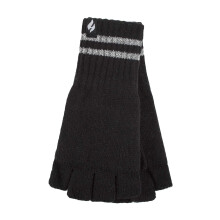(One Size, Schwarz) Heat Holders - Heat Holders - Herren Handschuhe Ohne Finger | Thermo Arbeitshandschuhe Winter