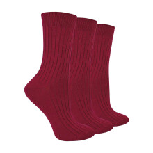 (6-8 A, Burgund) Steven - 3 Paar Damen Merinowolle Socken | Winter Warm Stiefelsocken Gepolsterte | Steven