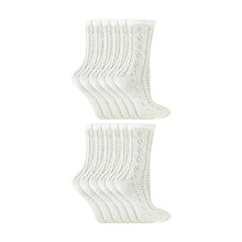(7-10 Years, Weiß) Sock Snob - 12er Pack Mädchen Knöchelsocken | Baumwolle Pelerine Stricksocken für Schule