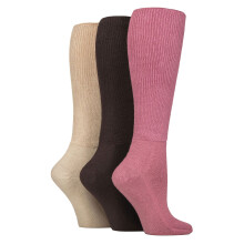(04-Aug, Dunkelpink) IOMI - 3er Pack Kniestrümpfe Diabetiker Socken Ohne Gummi für Geschwollene Füße | IOMI