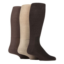 (09-Nov, Kaffee) IOMI - 3er Pack Kniestrümpfe Diabetiker Socken Ohne Gummi für Geschwollene Füße | IOMI