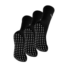 (04-Aug, Schwarz) THMO - THMO - 3er Pack Fleece Socken Anti rutsch Damen Rutschfeste Thermosocken Winter