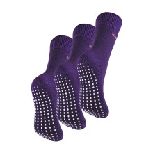 (04-Aug, Lila) THMO - THMO - 3er Pack Fleece Socken Anti rutsch Damen Rutschfeste Thermosocken Winter