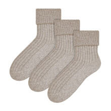 (03-May, Beige) Steven - Steven - Damen Kuschelsocken Stricken Wolle | Bettsocken Flauschig Schlafsocken