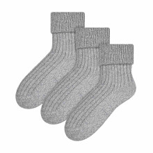 (6-8 A, Hellgrau) Steven - Steven - Damen Kuschelsocken Stricken Wolle | Bettsocken Flauschig Schlafsocken