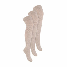 (03-May, Beige) Steven - Steven - 3er Pack Kniestrümpfe Wolle Damen | Leichte Extra Lange Anzug Socken