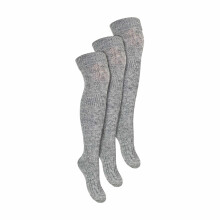 (6-8 A, Grau) Steven - Steven - 3er Pack Kniestrümpfe Wolle Damen | Leichte Extra Lange Anzug Socken