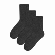 (09-Nov, Holzkohle) Steven - 3er Pack Herren Wollsocken Stiefel für Winter | Leichte Anzug Socken | Steven