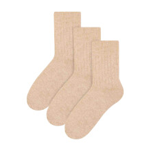 (6-8 A, Beige) Steven - 3er Pack Damen Woll Stiefelsocken | Steven | Outdoor Gepolstert Anzug Socken