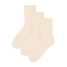 (6-8 A, Ekru) Steven - 3er Pack Damen Woll Stiefelsocken | Steven | Outdoor Gepolstert Anzug Socken