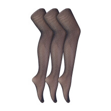 (One Size, Schwarzes Silber) Sock Snob - 3er Pack Damen Netzstrumpfhosen | Weich Luxus Qualität Fishnet Strumpfhose Damen