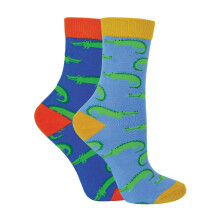 (4-6 Jahre, Krokodile) Miss Sparrow - 2er Pack Jungen Bambus Socken mit Tiermotiv | Lustige Tiersocken Bunt | Mr Heron