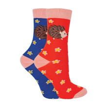(2-3 Jahre, Igel) Miss Sparrow - 2er Pack Mädchen Bambus Socken mit Tiermotiv | Lustige Tiersocken | Miss Sparrow