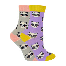 (2-3 Jahre, Panda) Miss Sparrow - 2er Pack Mädchen Bambus Socken mit Tiermotiv | Lustige Tiersocken | Miss Sparrow