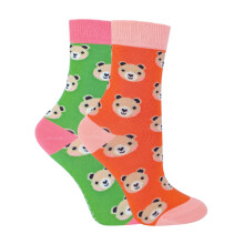 (2-3 Jahre, Bären) Miss Sparrow - 2er Pack Mädchen Bambus Socken mit Tiermotiv | Lustige Tiersocken | Miss Sparrow