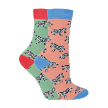 (2-3 Jahre, Zebras) Miss Sparrow - 2er Pack Mädchen Bambus Socken mit Tiermotiv | Lustige Tiersocken | Miss Sparrow