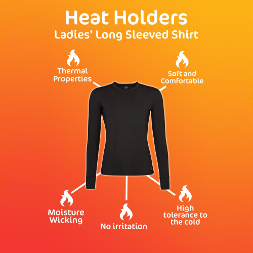 (Medium, Schwarz) Heat Holders - Langarm Thermounterwäsche Für Damen 2