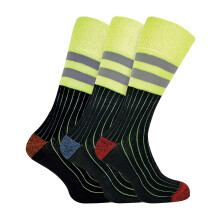 (6-11, 3 Pack) Sock Snob - 3er Pack Strapazierfähige Hi Viz Arbeitssocken Für Herren Aus Baumwolle
