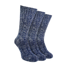 (39-45, Blau) Sock Snob - 3er Pack Herren 100% Wolle Socken | Dicke Thermosocken Gestrickte | Sock Snob