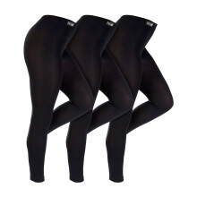 (Large, Schwarz) THMO - THMO - 3er Pack Damen Thermo Leggings Winter | Warm Dicke Leggings Gefüttert
