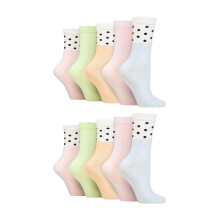 (37-42, Flecken Pastell) Wildfeet - 10er Pack Damen Bambus Jacquard Socken | Wildfeet | Lustige Gemusterte Socken