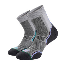 (36-38, Grau) 1000 Mile - 2er Pack Einlagige Trail Socken - Damensocken Im Doppelpack