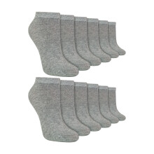 (37-38, Grau) Sock Snob - 12er Pack Kinder Sneaker Socken | Atmungsaktive Bambus Socken Kurz | Sock Snob