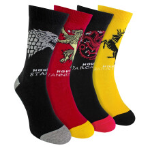 Game of Thrones - Mens 4 Pack Novelty Game Of Thrones Houses Socks